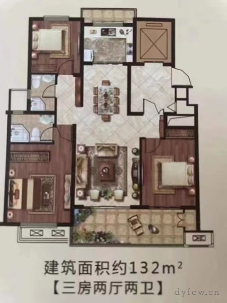 紫宸苑毛坯好房3房/2厅/2卫朝南133平米112.8万