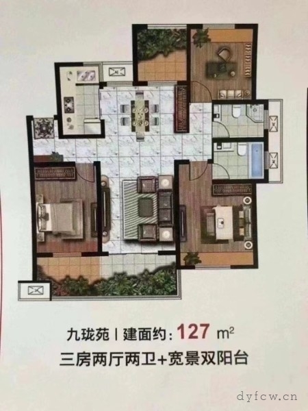 九珑苑毛坯好房3房/2厅/2卫朝南127平米103.8万